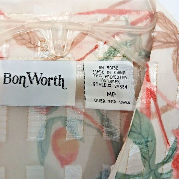 Bon Worth MedP Cardigan Sheer Blouse. 3/4 Sleeves 16ins. With Collar. - Picture 6 of 8